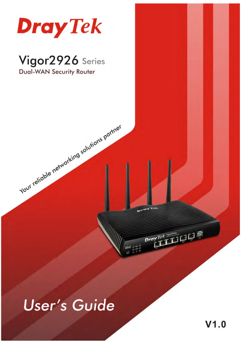 Page n°1 - Manuel utilisateur Draytek Vigor 2926VAC