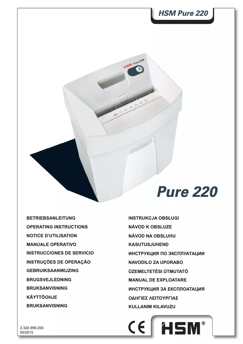 Page n°1 - Manuel utilisateur HSM Pure 220