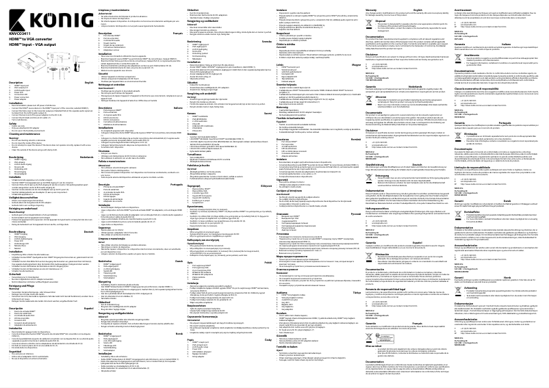 Page n°1 - Manuel utilisateur Konig KNVCO3411