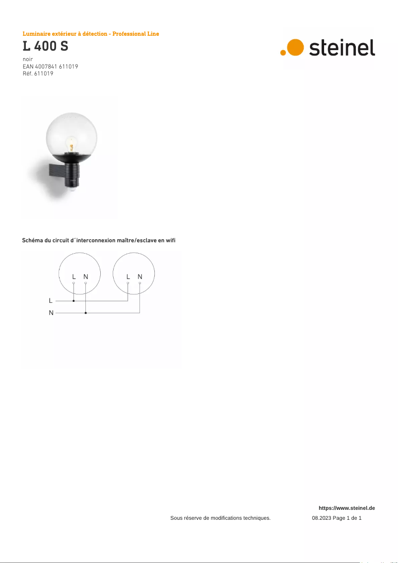 Image de la première page du manuel de l'appareil L 400 S