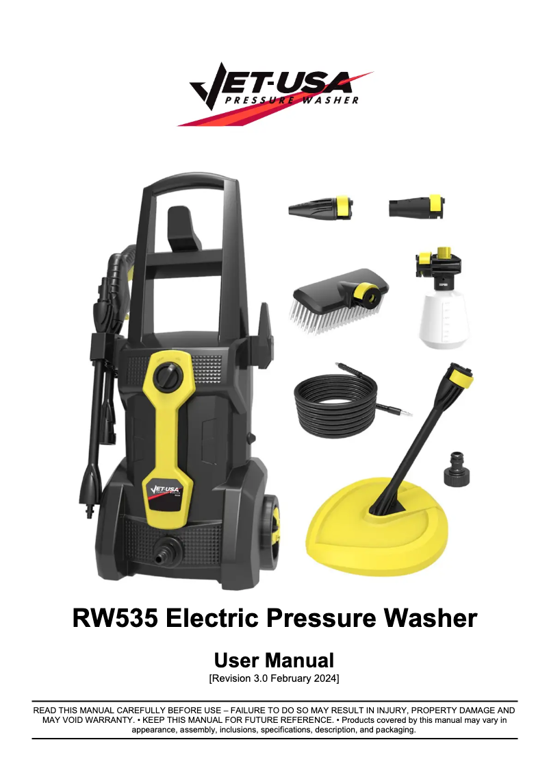 Page n°1 - Manuel utilisateur Jet-USA RW535