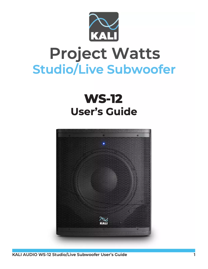 Page n°1 - Manuel utilisateur Kali Audio WS-12