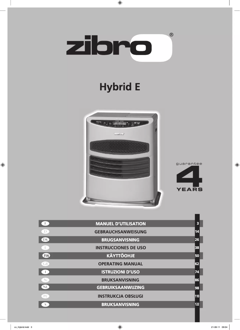 Page n°1 - Manuel utilisateur Zibro Kamin Hybrid E