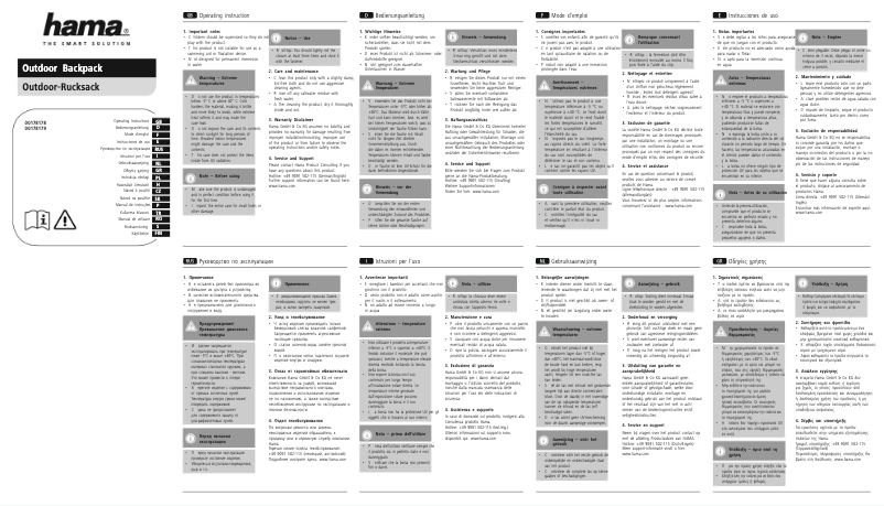 Image de la première page du manuel de l'appareil Outdoor Backpack