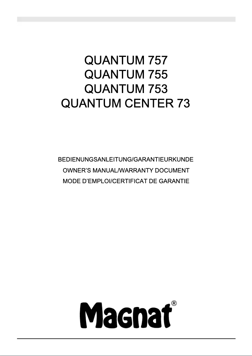 Image de la première page du manuel de l'appareil Quantum 757