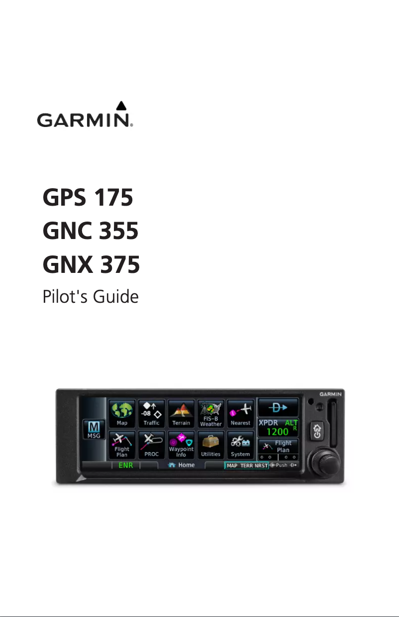 Page n°1 - Manuel utilisateur Garmin GPS 175
