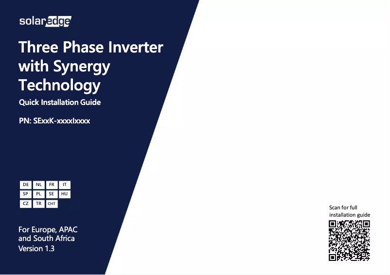 Página 1 del manual Manual de usuario SolarEdge SE120K-RW08IBNC4