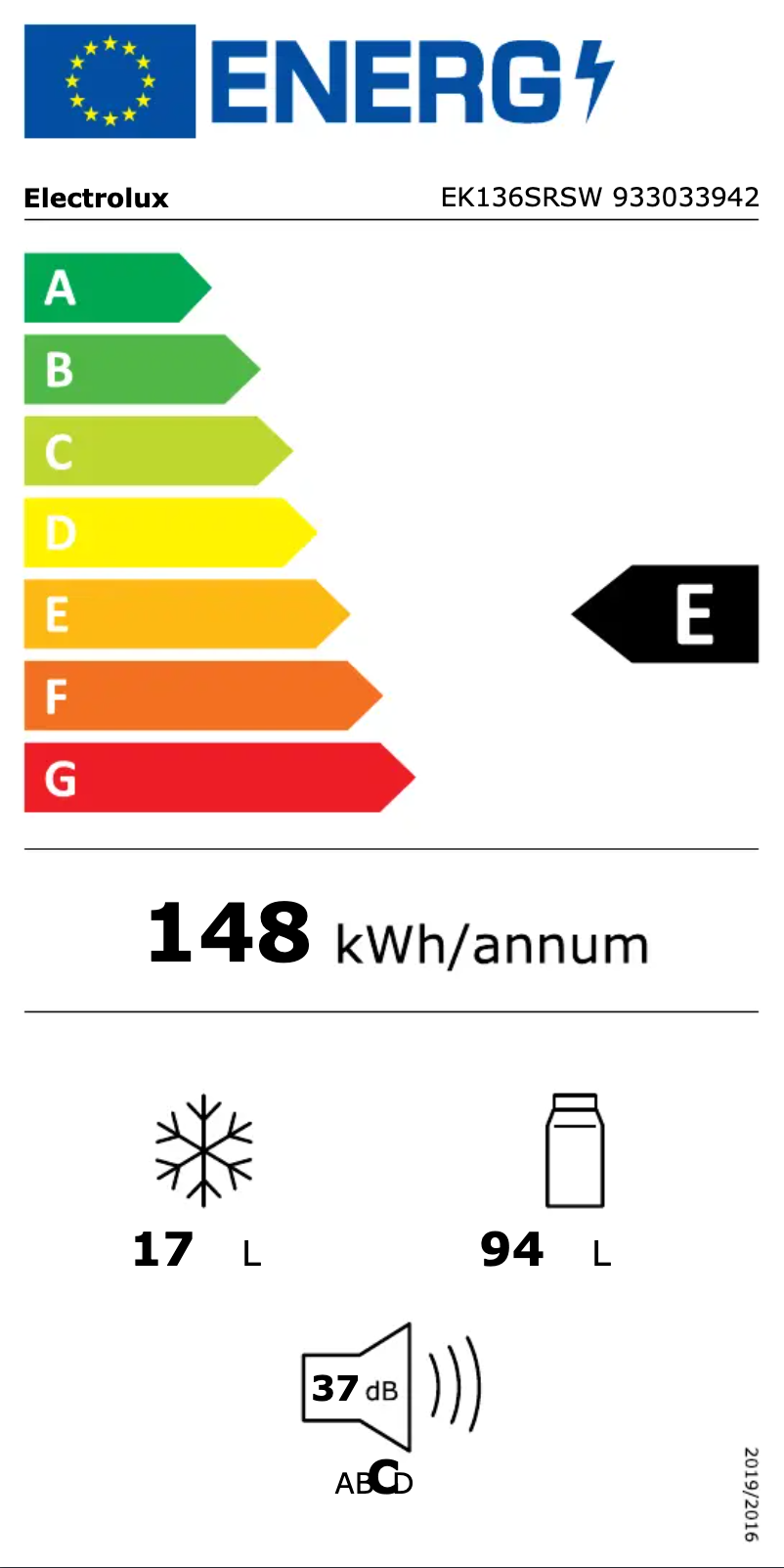 Image de la première page du manuel de l'appareil EK136SRSW