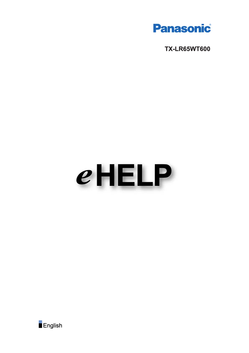 Page 1 de la notice Manuel utilisateur Panasonic Viera TX-LR65WT600