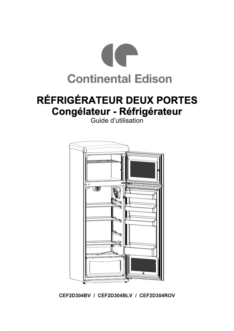 Page 1 de la notice Manuel utilisateur Continental Edison CEF2D304ROV
