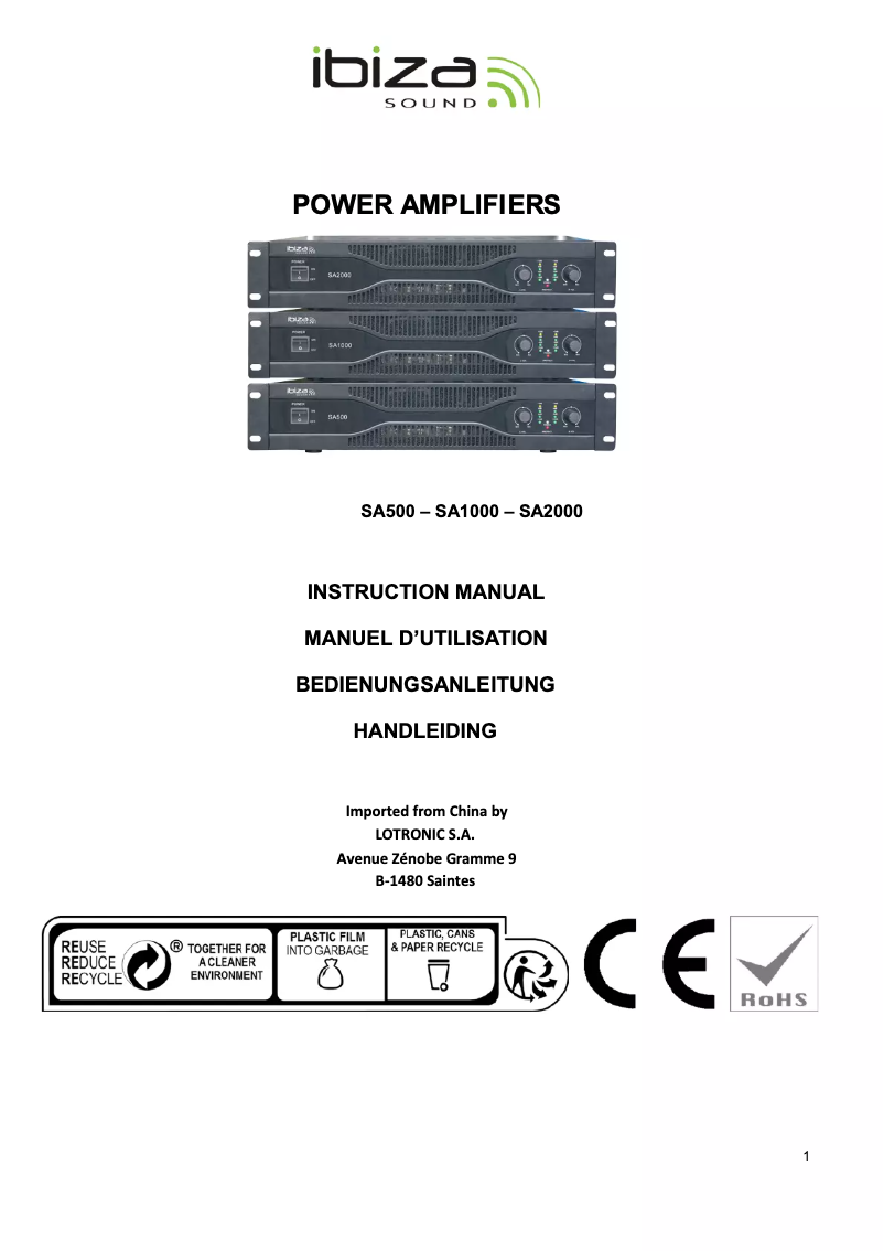 Imagen de la primera página del manual del dispositivo SA2000