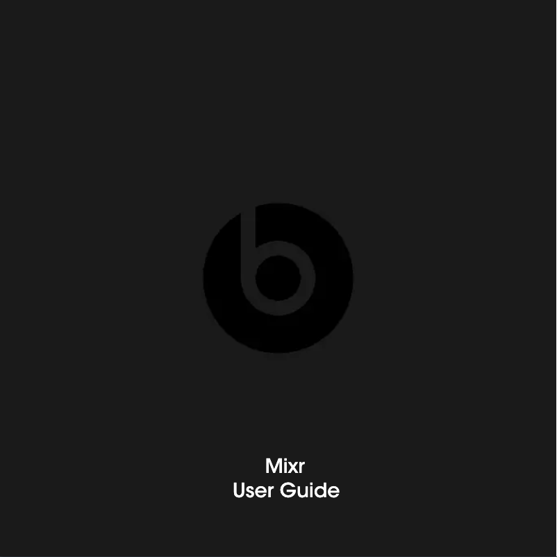 Page n°1 - Manuel utilisateur Beats Mixr