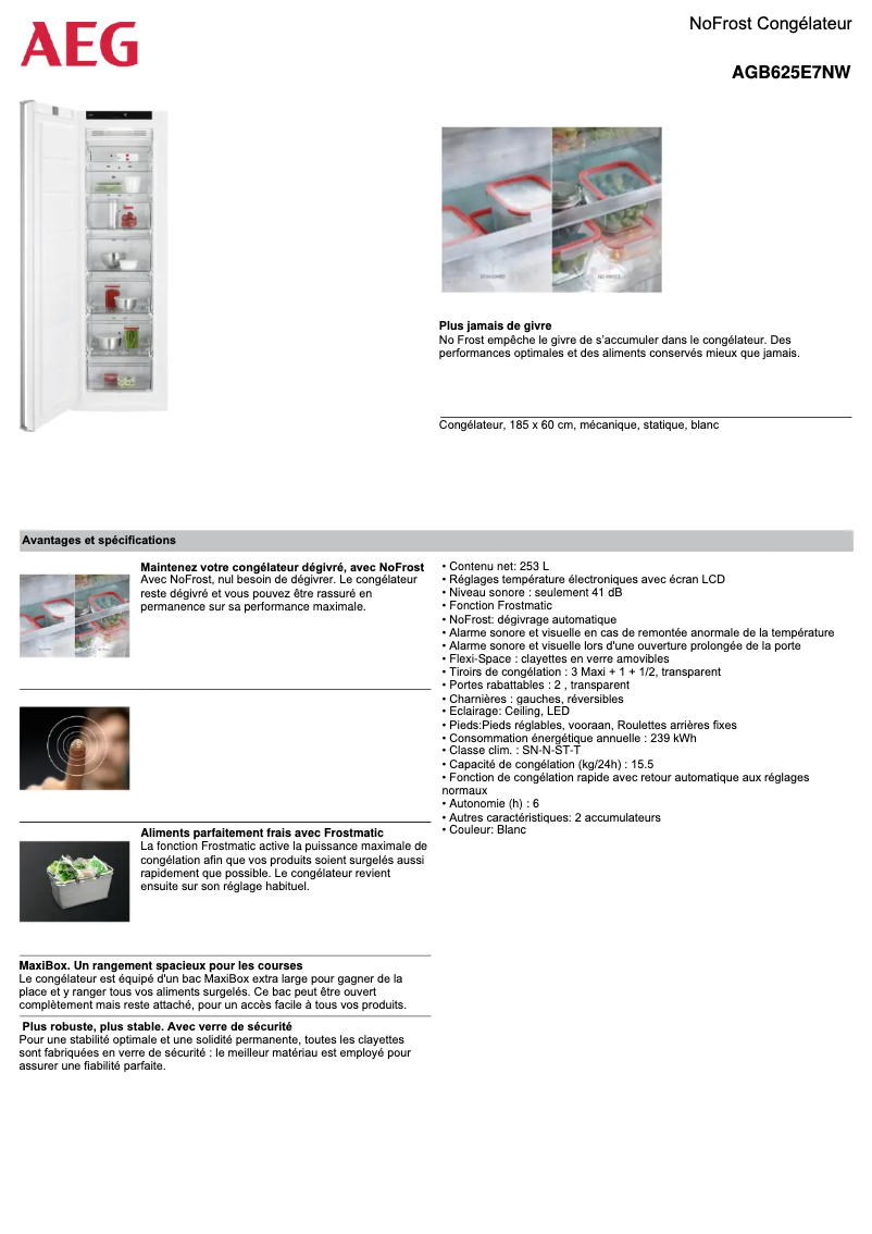 Page n°1 - Fiche technique AEG AGB625E7NW
