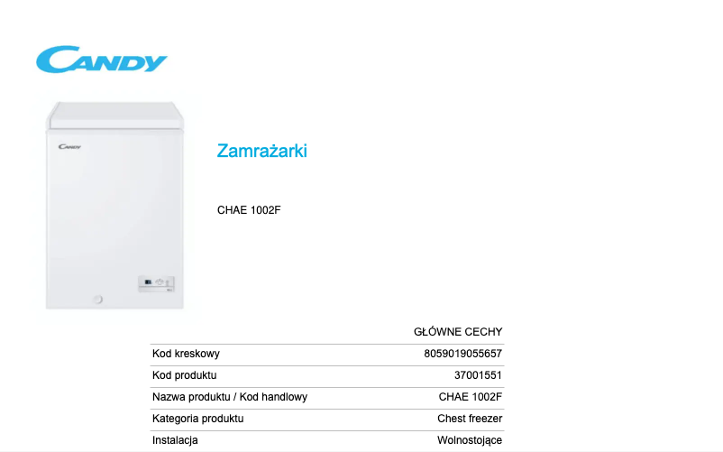 Image de la première page du manuel de l'appareil CHAE 1002F