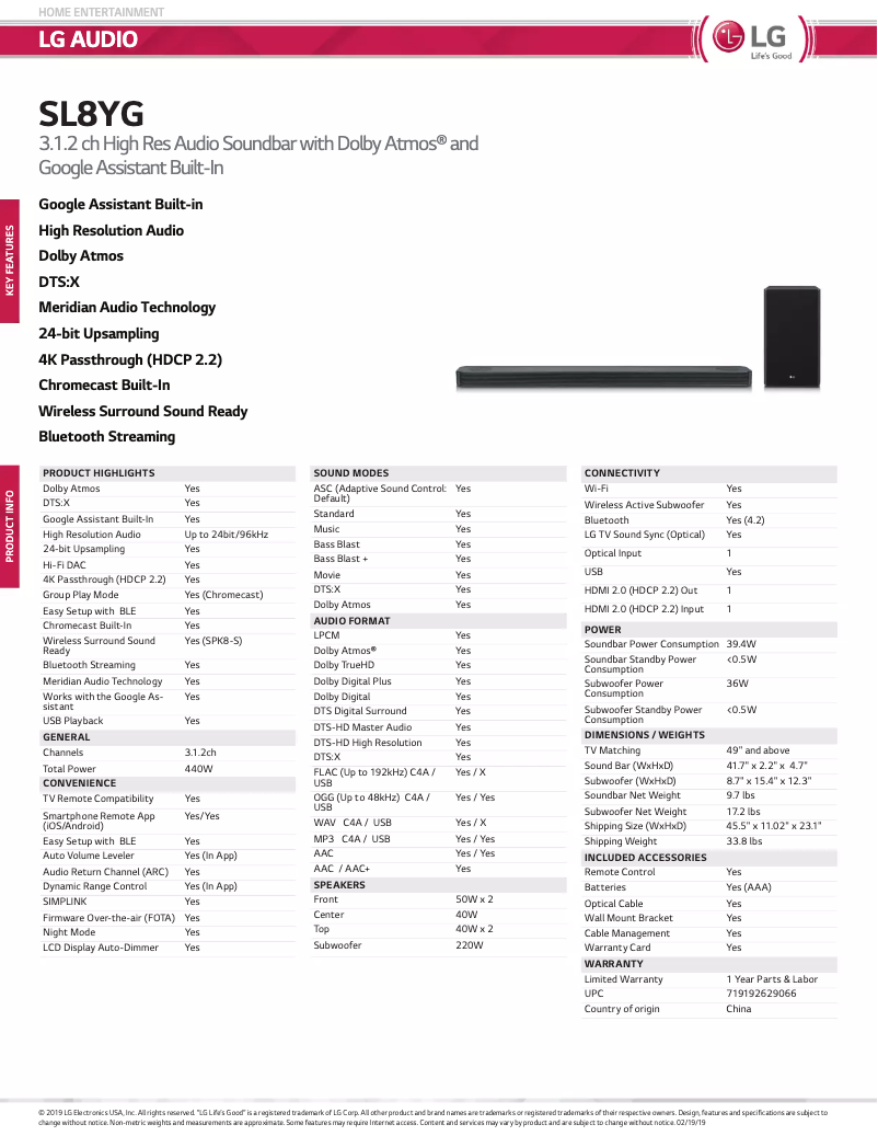 Image de la première page du manuel de l'appareil SL8YG