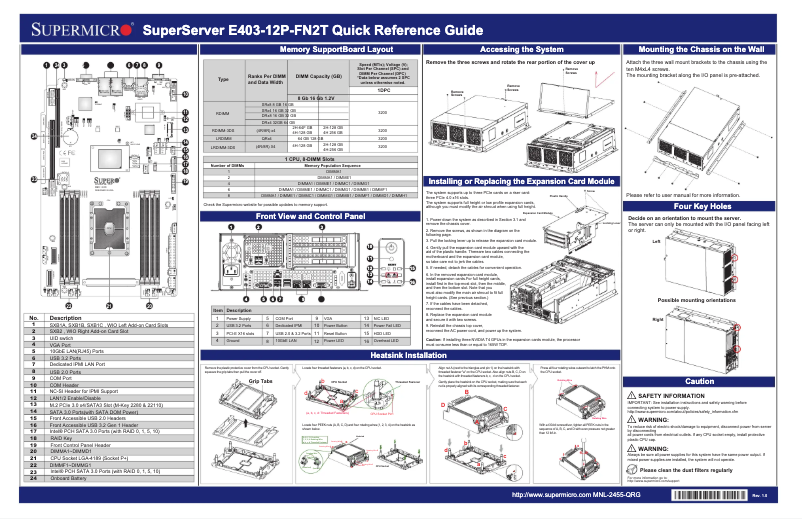 Image de la première page du manuel de l'appareil SuperServer SYS-E403-12P-FN2T