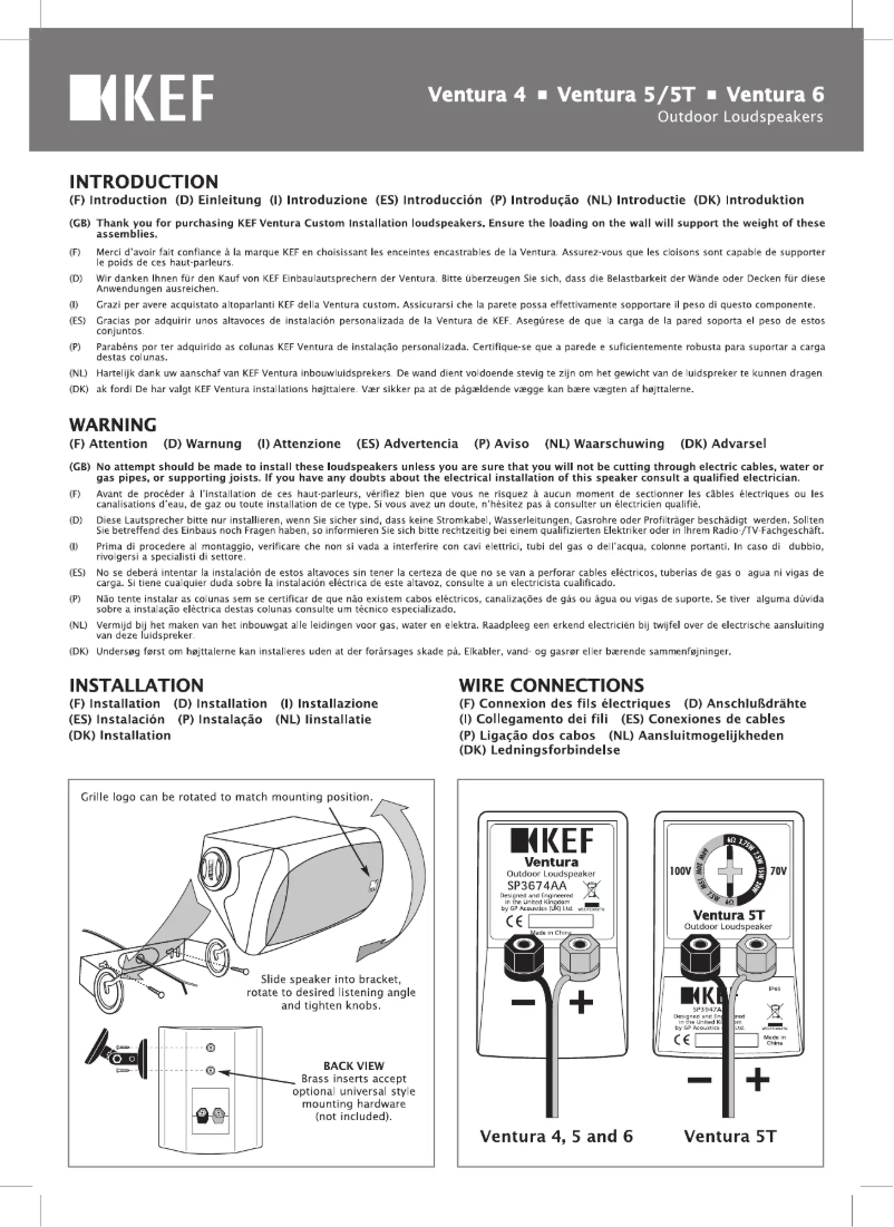 Page 1 de la notice Manuel utilisateur KEF 5T