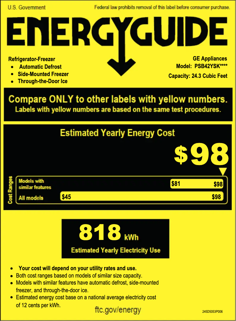 Image de la première page du manuel de l'appareil Profile PSB42YSKSS