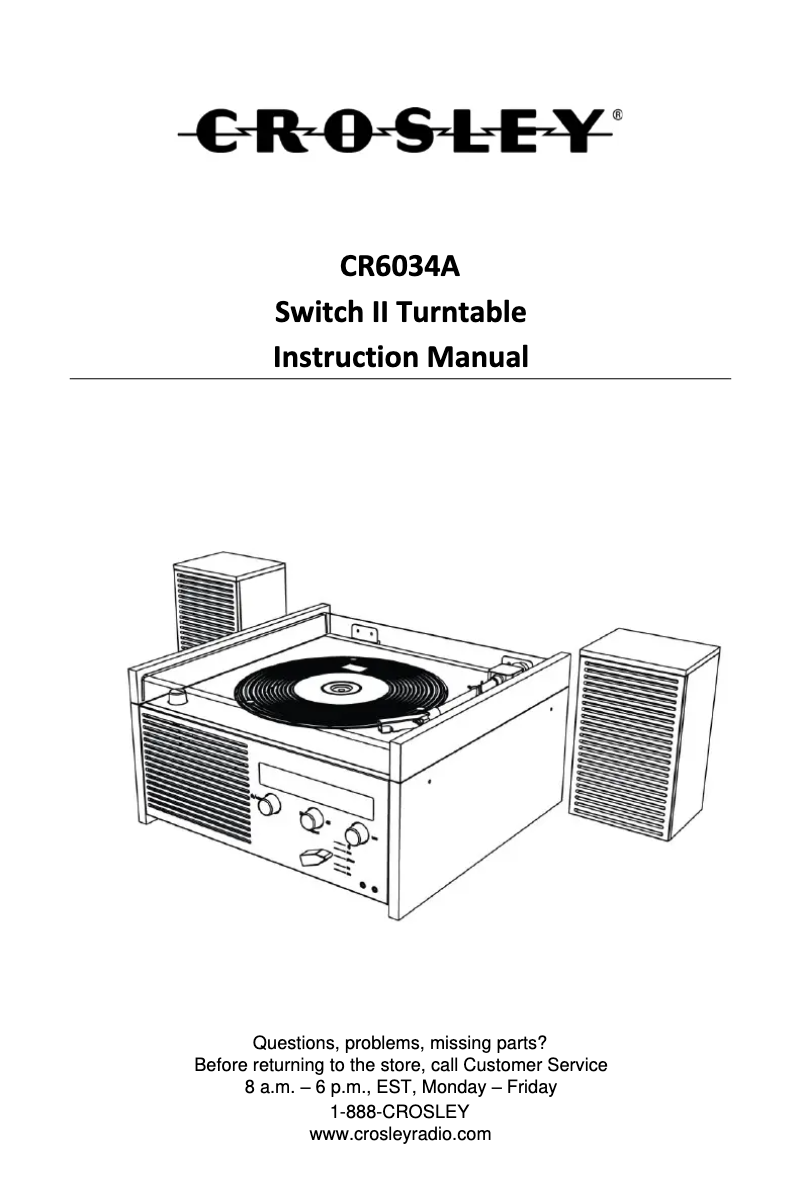 Page 1 de la notice Manuel utilisateur Crosley Switch II CR6034A