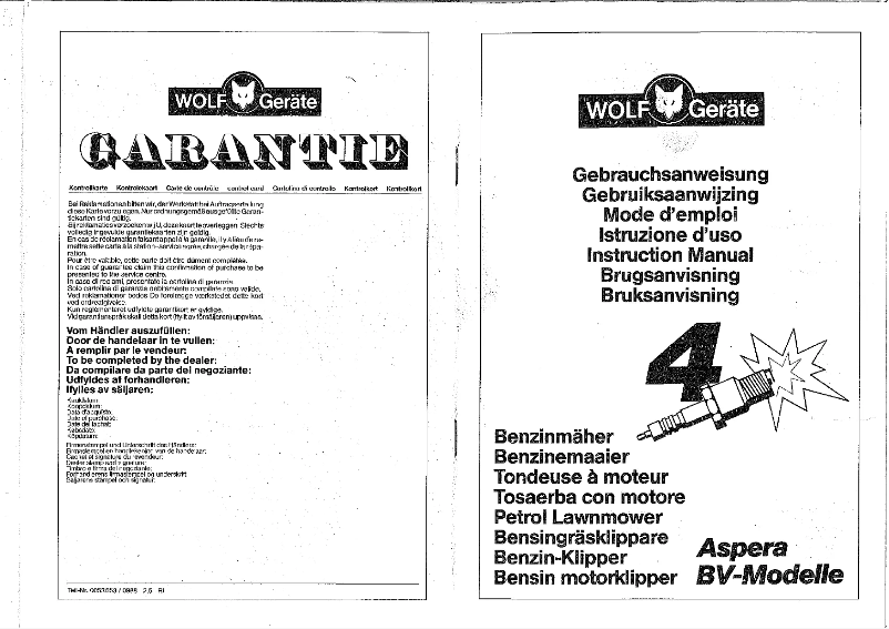 Page 1 de la notice Manuel utilisateur Wolf Garten Aspera