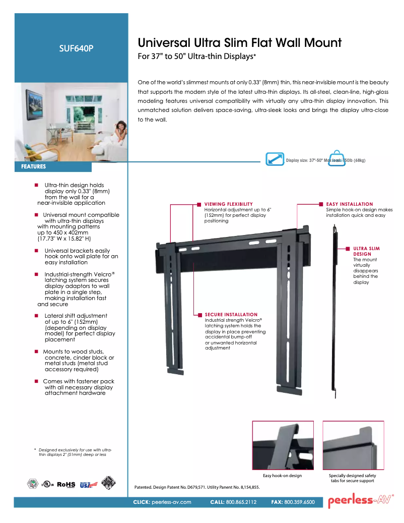 Page n°1 - Manuel utilisateur Peerless-AV SUF640P