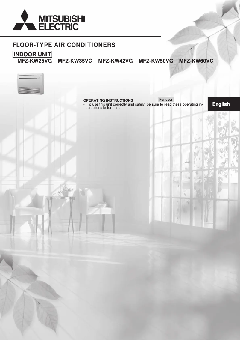 Page 1 de la notice Manuel utilisateur Mitsubishi MFZ-KW60