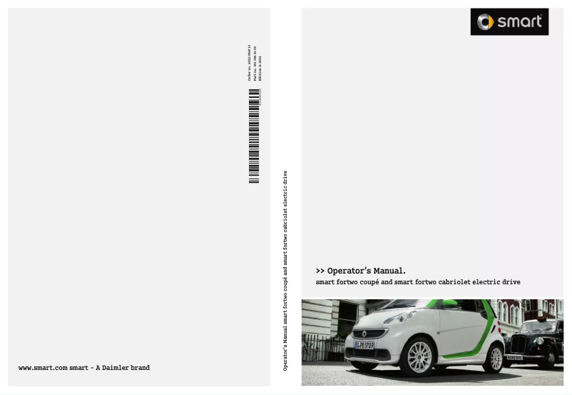 Page 1 de la notice Manuel utilisateur Smart Fortwo Cabriolet electric drive (2013)