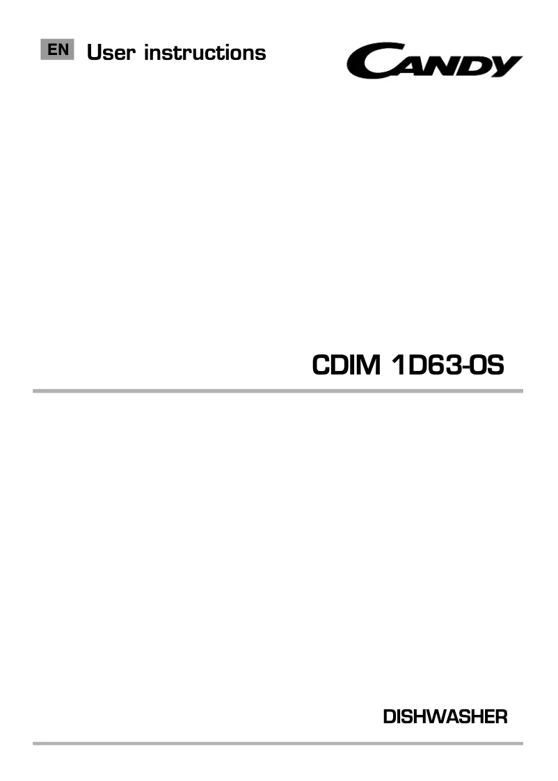 Image de la première page du manuel de l'appareil CDIM 1D63-OS