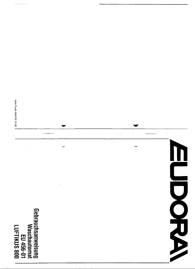 Page n°1 - Manuel utilisateur Eudora EU 456
