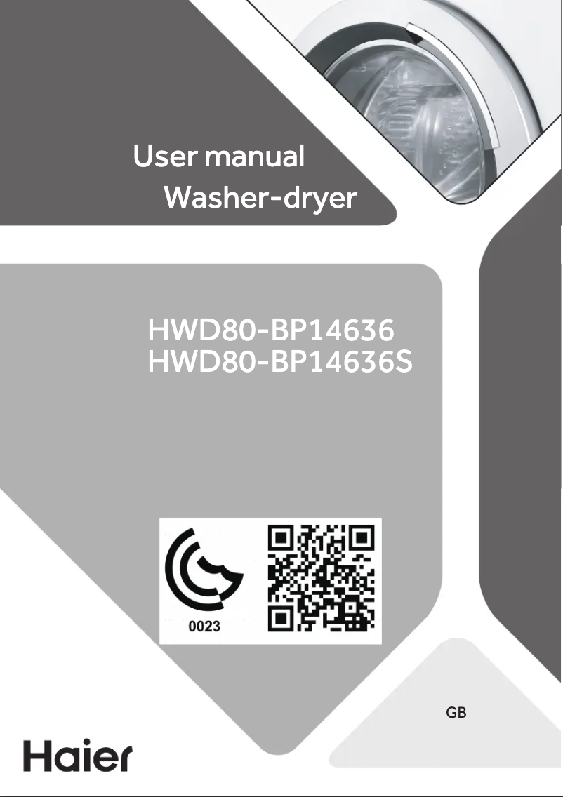 Page 1 de la notice Manuel utilisateur Haier HWD80-BP14636S