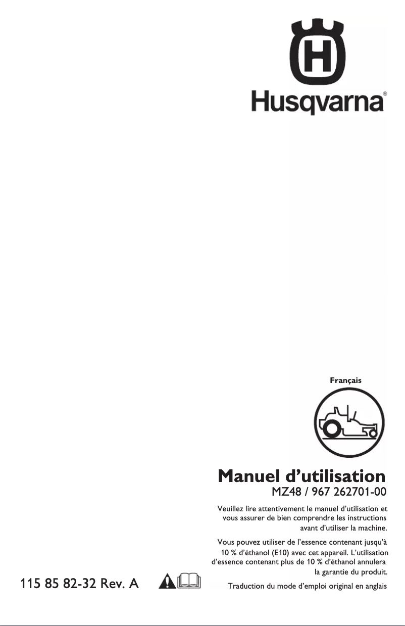 Page n°1 - Manuel utilisateur Husqvarna MZ 48