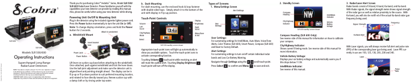 Page 1 de la notice Manuel utilisateur Cobra SLR 600