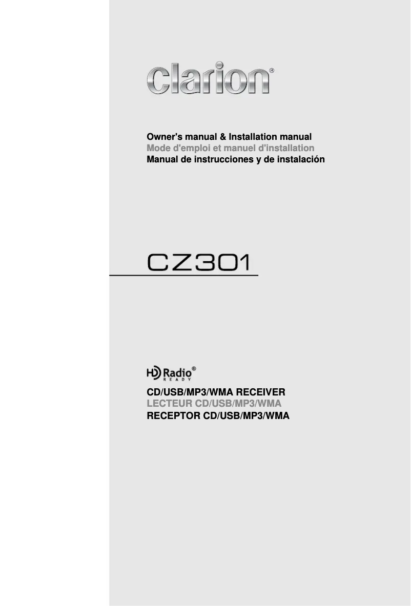 Page n°1 - Manuel utilisateur Clarion CZ301