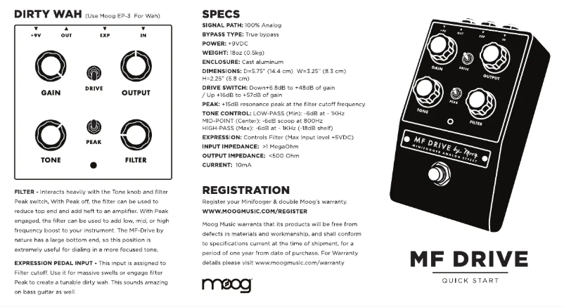 Page 1 de la notice Manuel utilisateur Moog Minifooger MF Drive