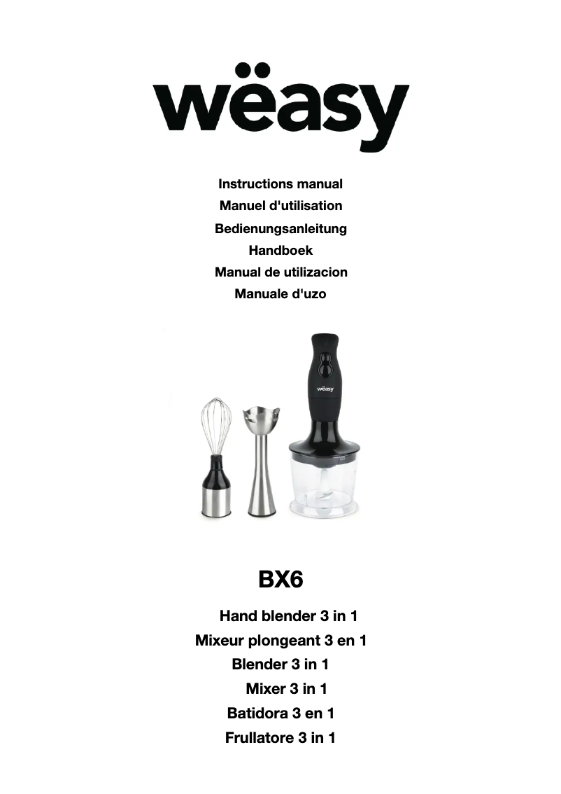 Page n°1 - Manuel utilisateur Wëasy BX6