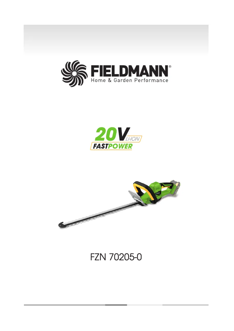 Image de la première page du manuel de l'appareil FZN 70205-0