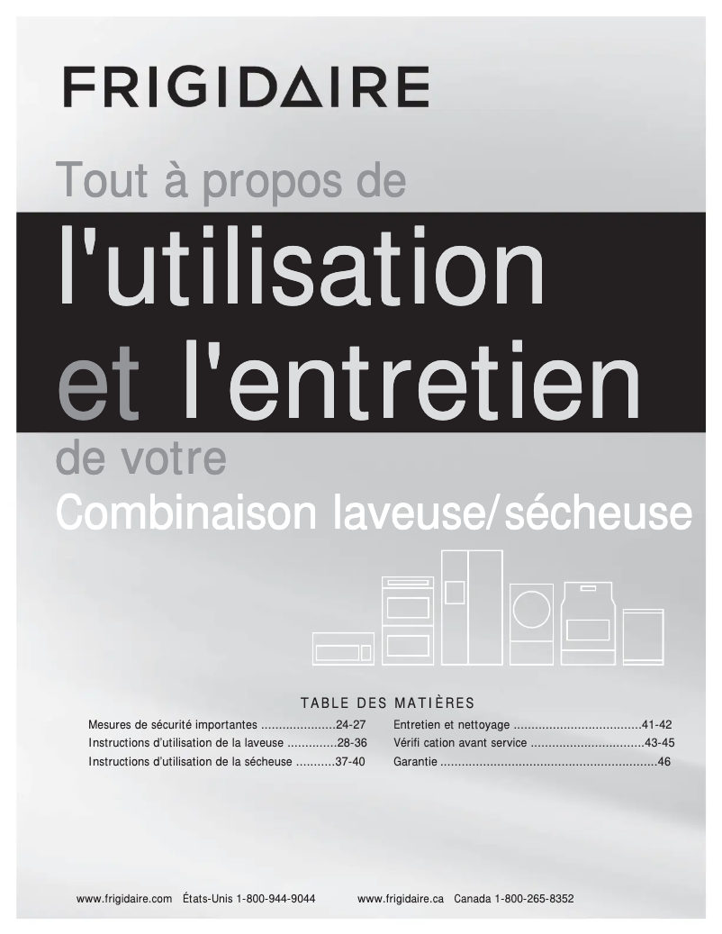 Page 1 de la notice Manuel utilisateur Frigidaire FFLE2022MW