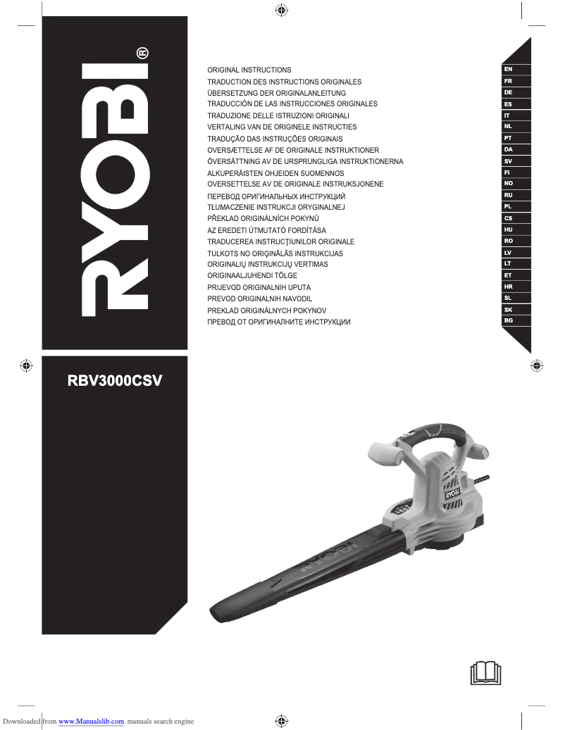 Page n°1 - Manuel utilisateur RYOBI RBV3000CSV