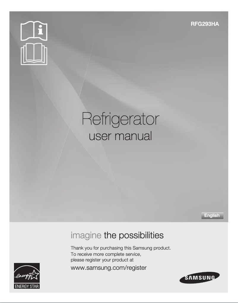 Page 1 de la notice Manuel utilisateur Samsung RFG293HAPN