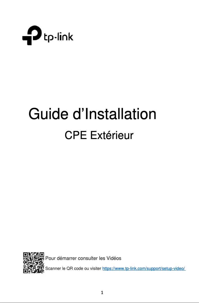 Page n°1 - Guide d'installation TP-Link CPE710