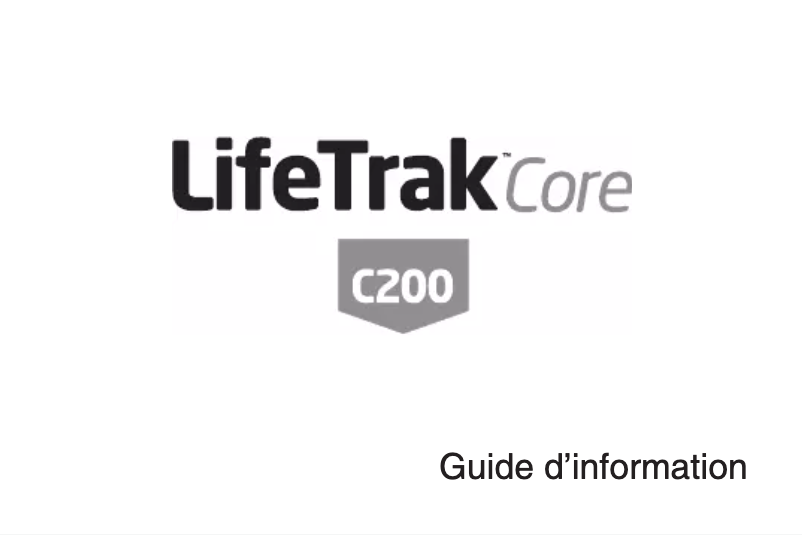 Page n°1 - Manuel utilisateur LifeTrak Core C200