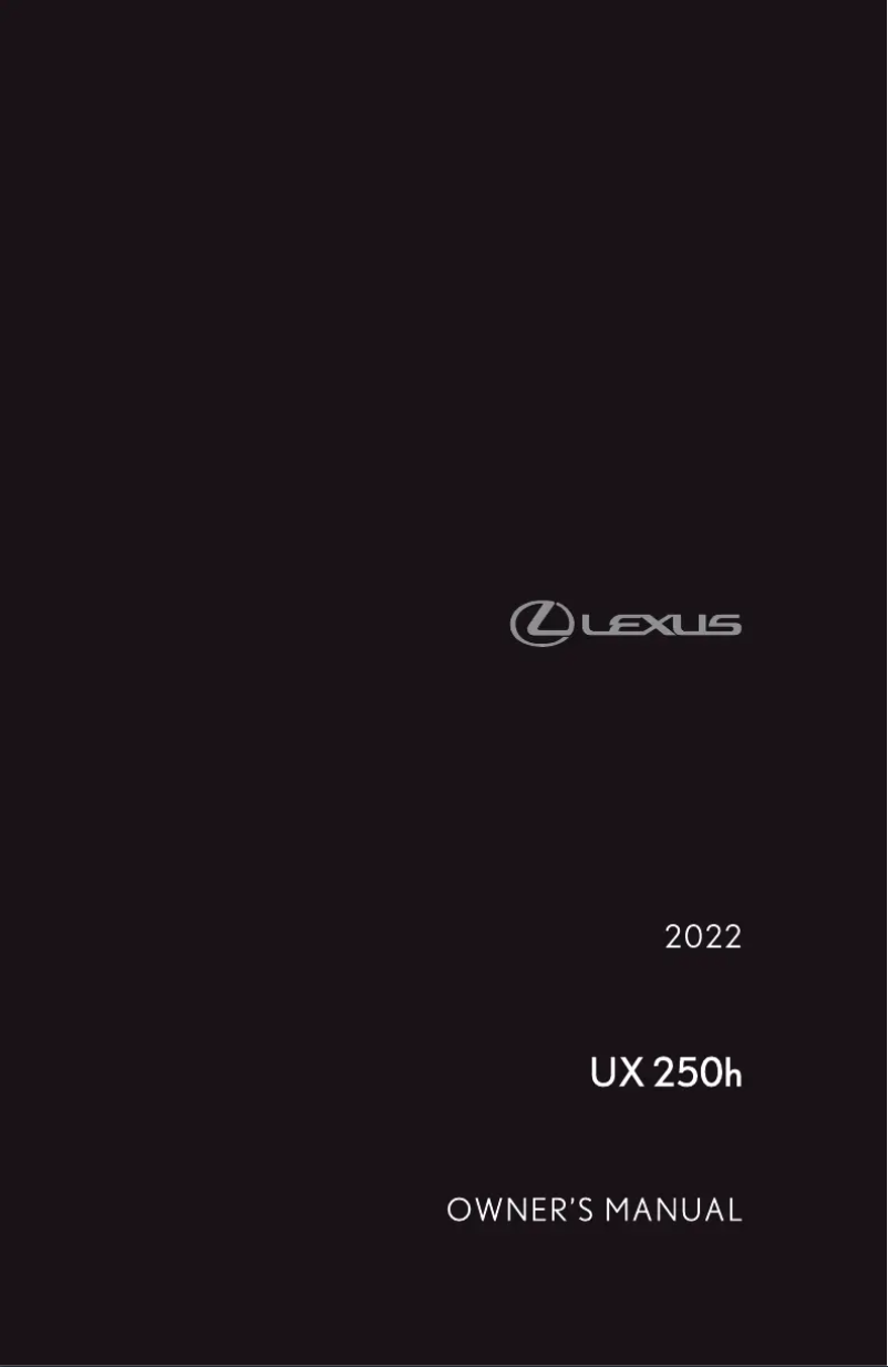 Image de la première page du manuel de l'appareil UX 250h (2022)