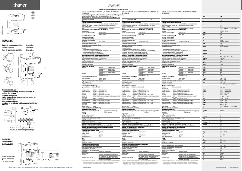 Page n°1 - Manuel utilisateur Hager ECM300C