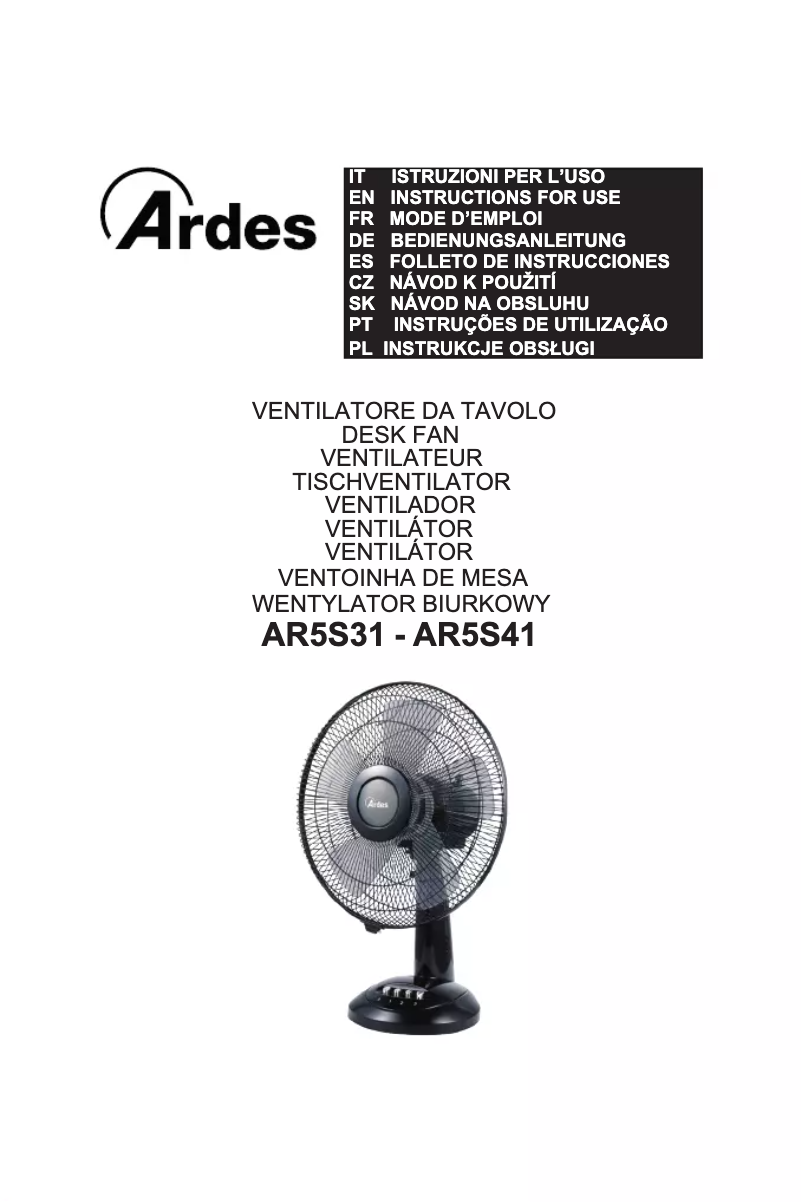 Page 1 de la notice Manuel utilisateur Ardes AR5S31