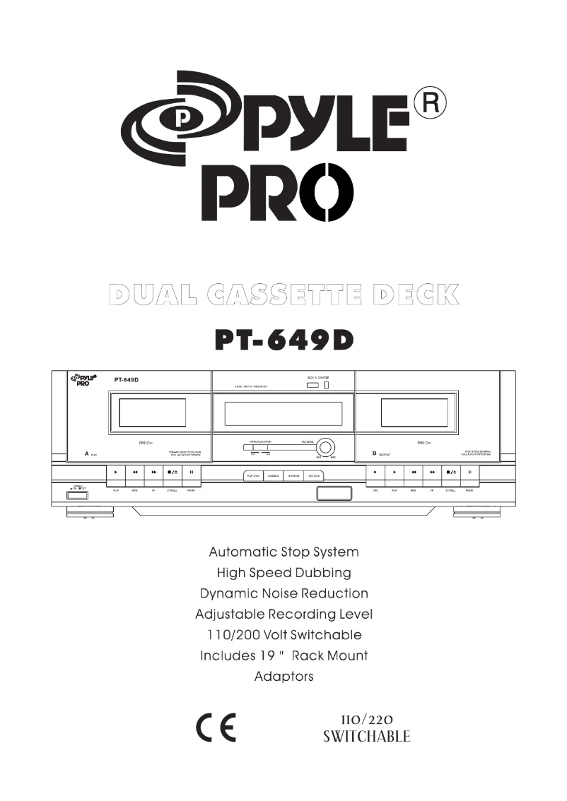 Page 1 of the manual User Manual Pyle PT649D