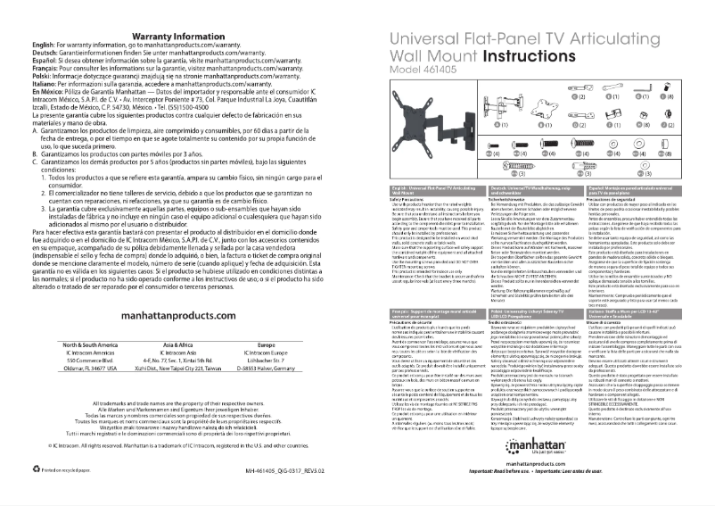 Page n°1 - Manuel utilisateur Manhattan 461405