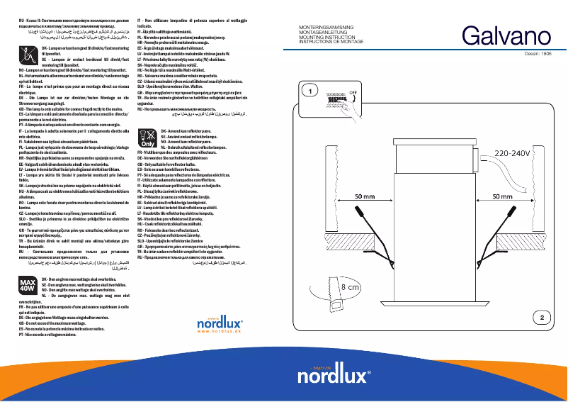 Página 1 del manual Manual de usuario Nordlux Galvano