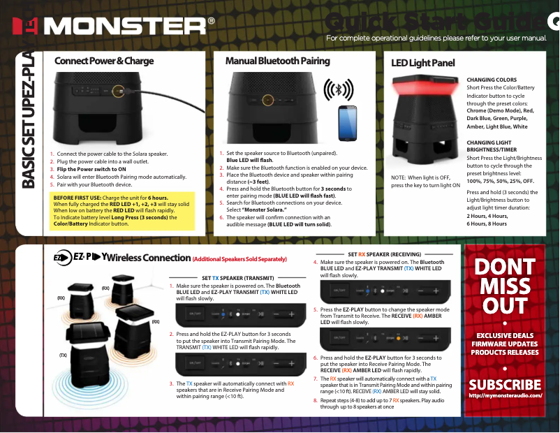 Página 1 del manual Guía de inicio rápido Monster Solara