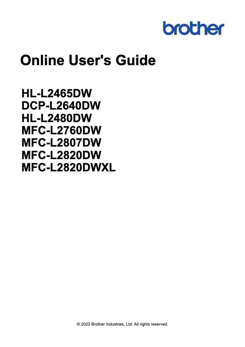 Page 1 de la notice Manuel utilisateur Brother MFC-L2820DW XL