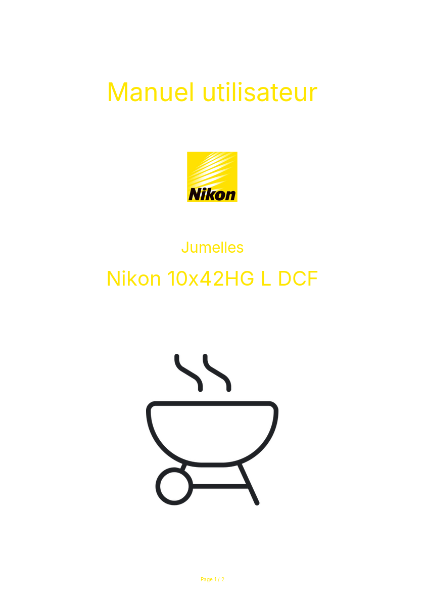 Page n°1 - Manuel utilisateur Nikon 10x42HG L DCF